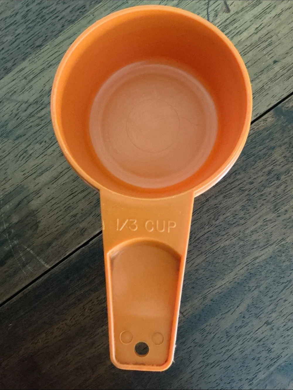Tupperware Set of Orange Measuring Cups - Stackable Plastic Kitchen Cups